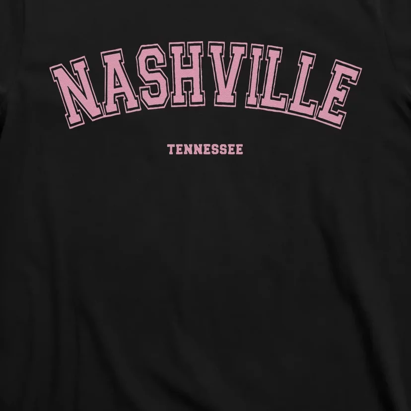 Pink Nashville Tennessee TN Varsity On Nashville T-Shirt