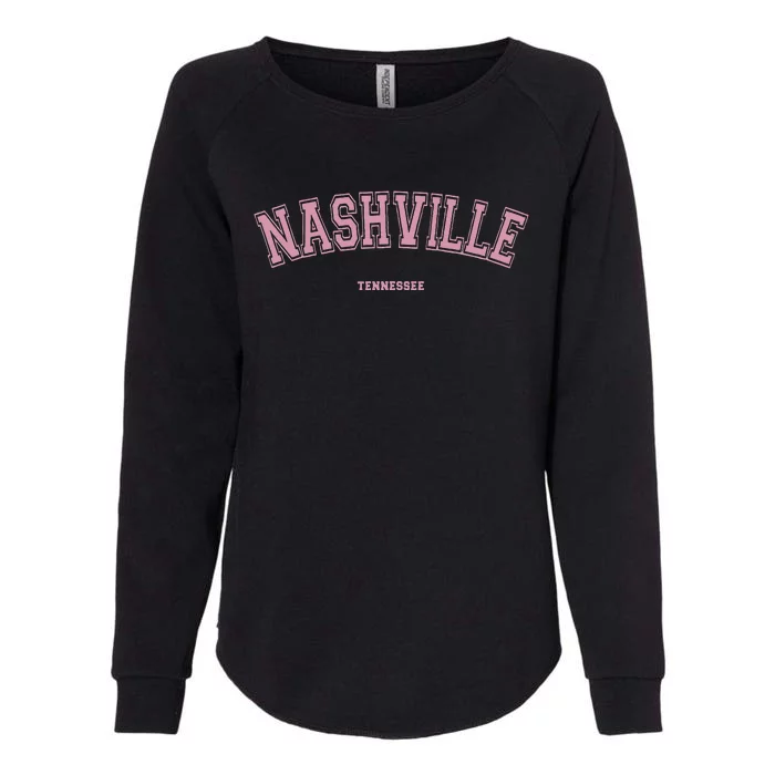 Pink Nashville Tennessee TN Varsity On Nashville Womens California Wash Sweatshirt