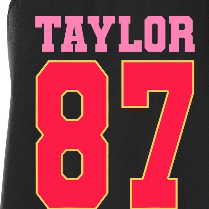 Pink Numbers Taylor 87 Women's Racerback Tank