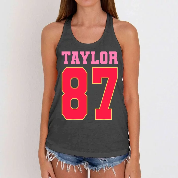 Pink Numbers Taylor 87 Women's Knotted Racerback Tank