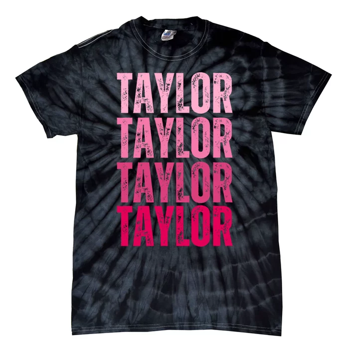 Personalized Name Taylor I Love Taylor Tie-Dye T-Shirt