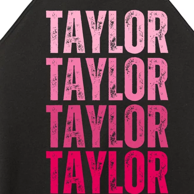 Personalized Name Taylor I Love Taylor Women’s Perfect Tri Rocker Tank