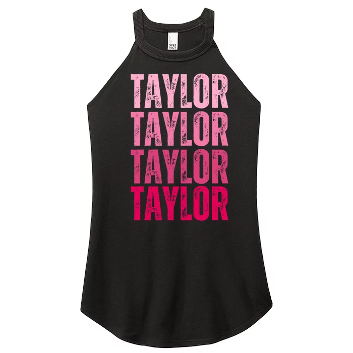 Personalized Name Taylor I Love Taylor Women’s Perfect Tri Rocker Tank