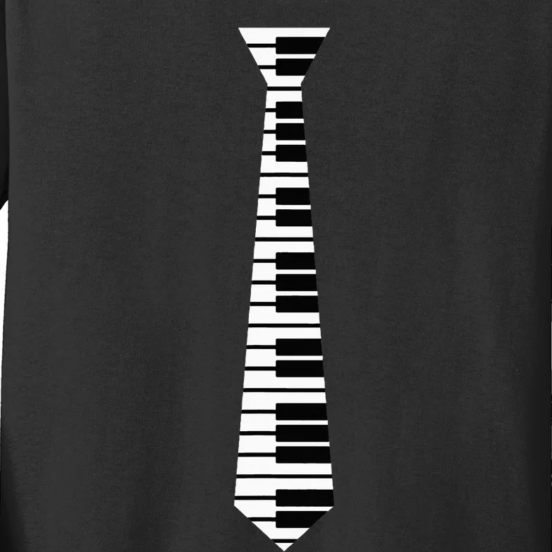 Piano Neck Tie Funny Humorous Keyboard Music Player Fun Gift Kids Long Sleeve Shirt