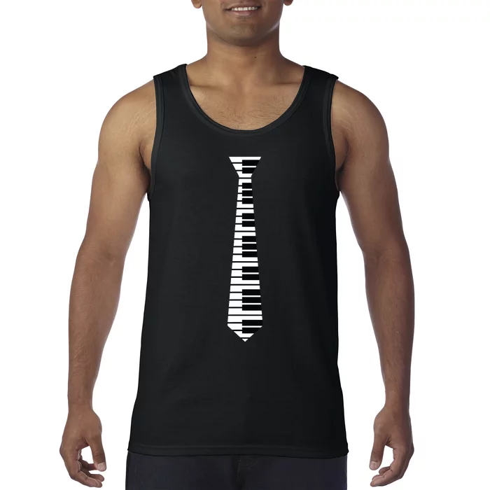 Piano Neck Tie Funny Humorous Keyboard Music Player Fun Gift Tank Top