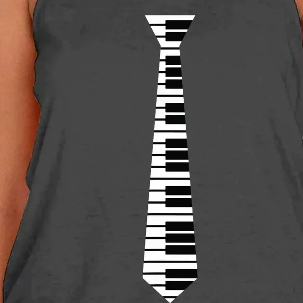 Piano Neck Tie Funny Humorous Keyboard Music Player Fun Gift Women's Knotted Racerback Tank