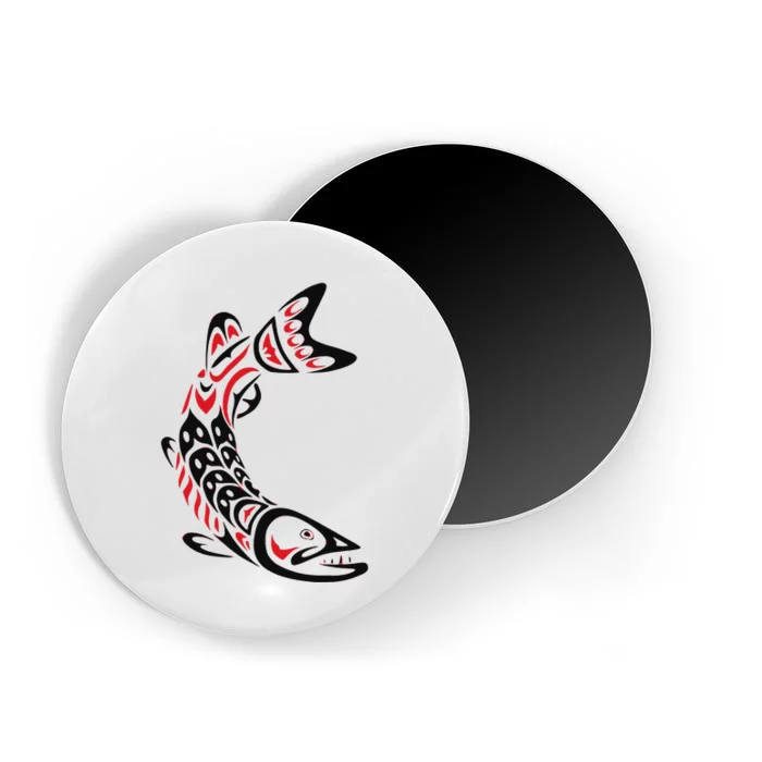 Pacific Northwest tribe art Salmon Fish Saltwater Fish Magnet