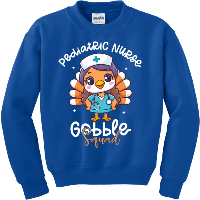 Pediatric Nurse Turkey Gobble Squad Thanksgiving Gift Kids Sweatshirt