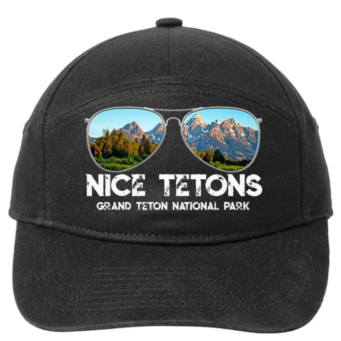 Punny Nice Tetons Teton Mountain 7-Panel Snapback Hat