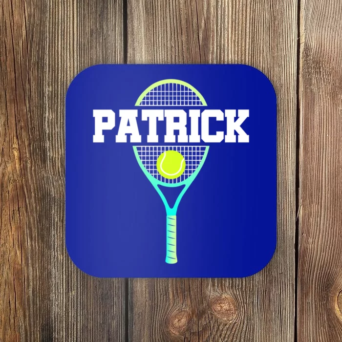 Patrick Name Tennis Player Ball And Racket Sports Fan Funny Gift Coaster