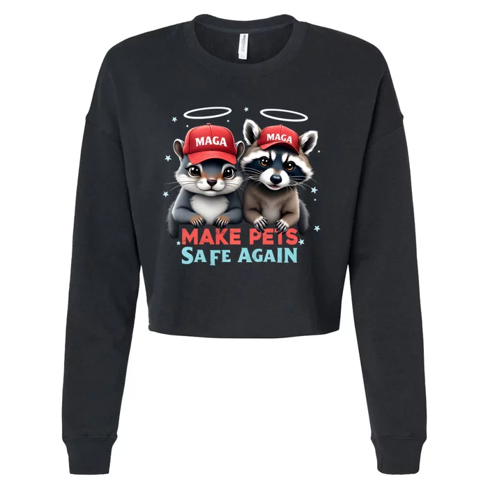 P Nut The Squirrel & Fred The Raccoon Make Pets Safe Again Cropped Pullover Crew