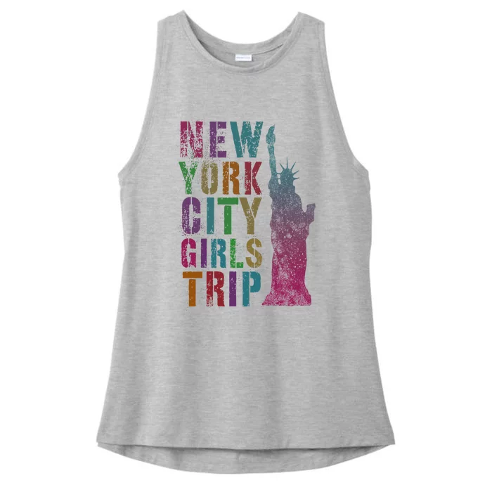 Pink Nyc Trip New York City Summer Besties Ny Family Ladies Tri-Blend Wicking Tank