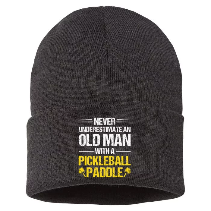 Pickleball, Never underestimate old man Pickleball Paddles Sustainable Knit Beanie