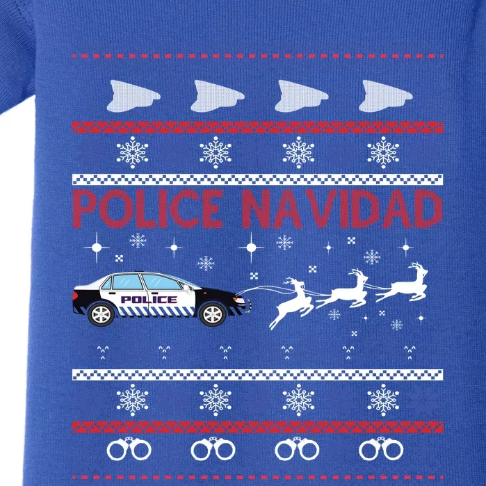 Police Navidad Ugly Christmas Sweater Design Cool Gift Baby Bodysuit