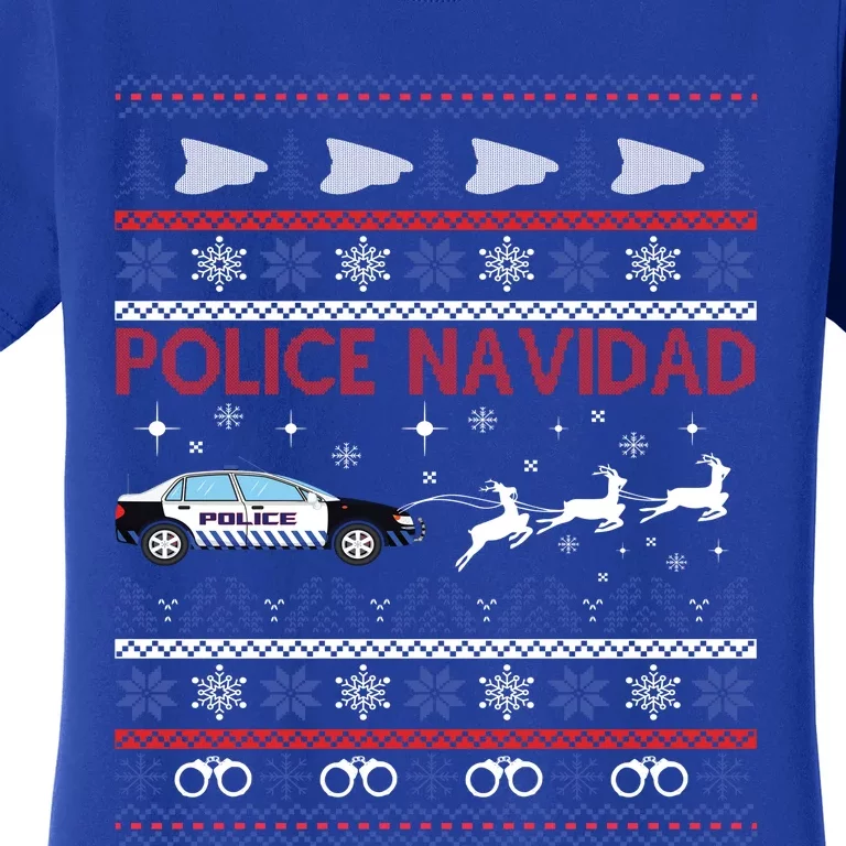 Police Navidad Ugly Christmas Sweater Design Cool Gift Women's T-Shirt