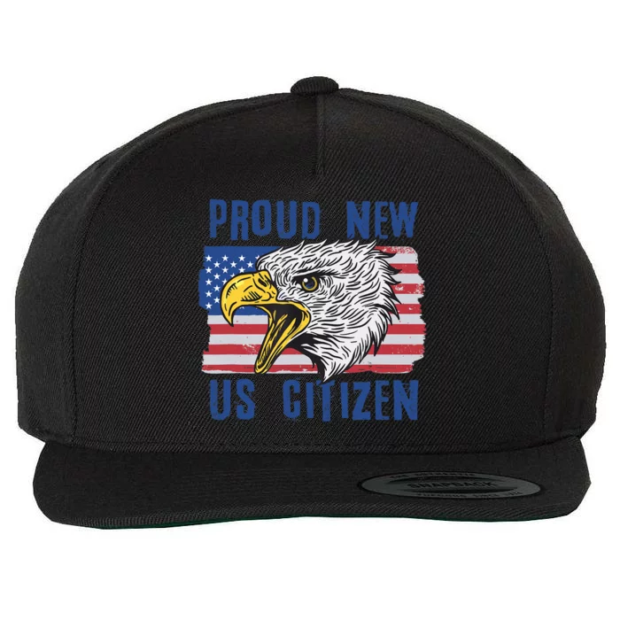 Proud New US Citizen Citizenship New USA Citizen Wool Snapback Cap