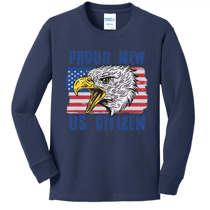 Proud New US Citizen Citizenship New USA Citizen Kids Long Sleeve Shirt