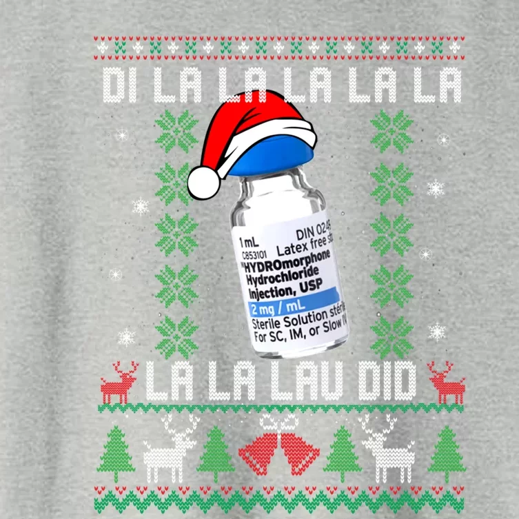 Pharmacist Nurse Ugly Christmas Sweater Di La La La Lav Did Gift Women's Crop Top Tee