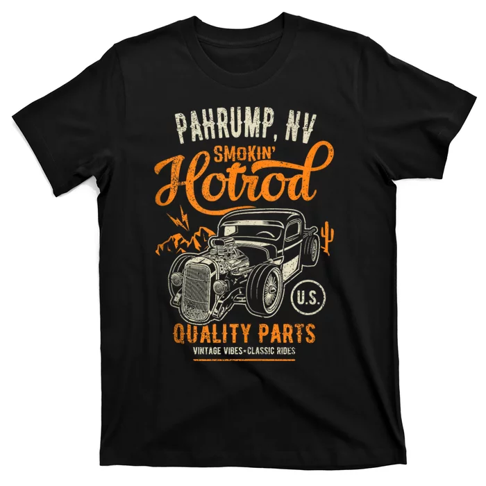 Pahrump Nevada Usa Hotrod Garage Car Distressed Design T-Shirt