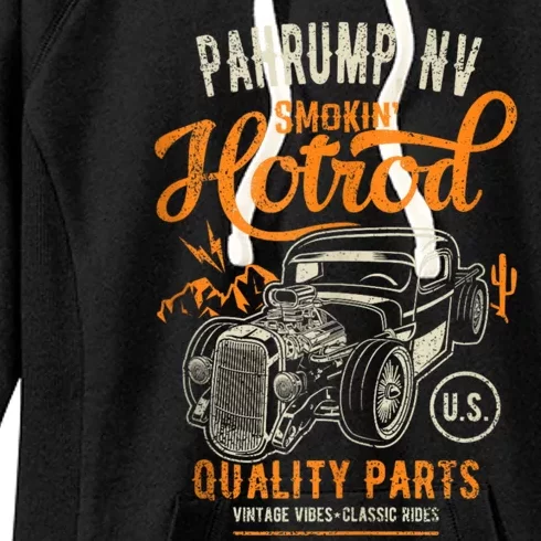 Pahrump Nevada Usa Hotrod Garage Car Distressed Design Women's Fleece Hoodie