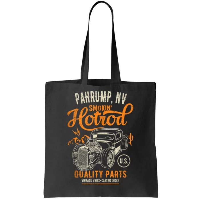 Pahrump Nevada Usa Hotrod Garage Car Distressed Design Tote Bag