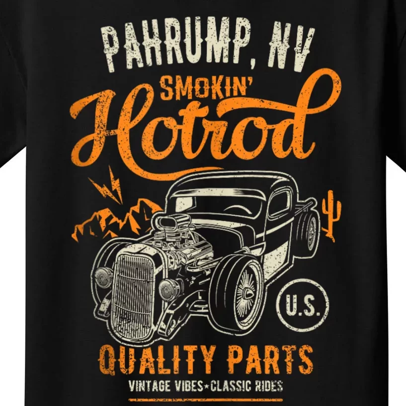 Pahrump Nevada Usa Hotrod Garage Car Distressed Design Kids T-Shirt