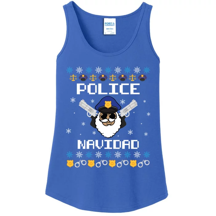 Police Navidad Ugly Christmas Funny Policeman Xmas Ladies Essential Tank