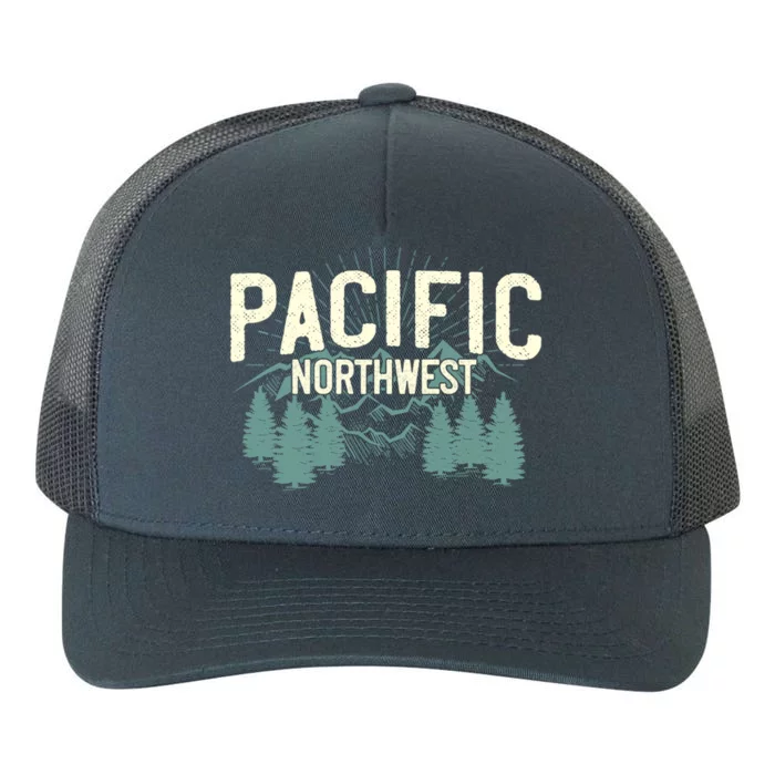 Pacific Northwest Vintage Mountain Camping Hiking Gift Yupoong Adult 5-Panel Trucker Hat