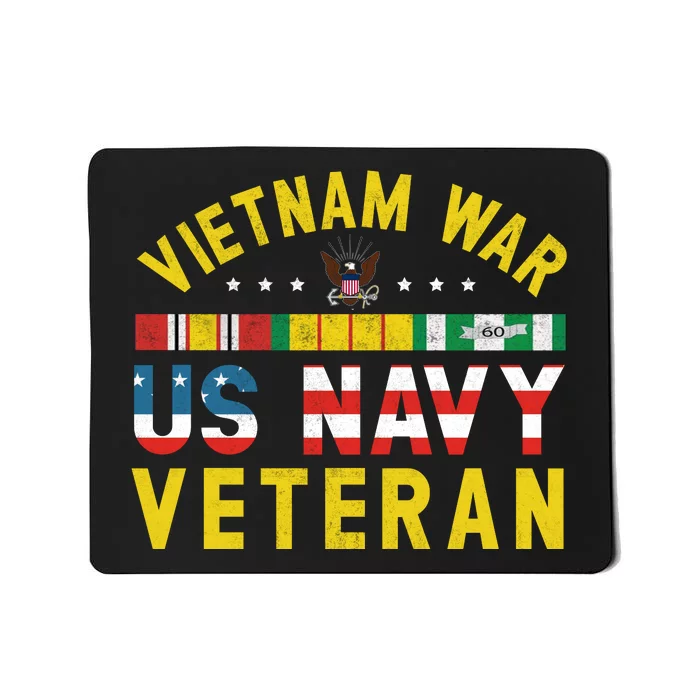 Proud Navy Vietnam Veteran Vietnam War Vet USA Flag Gift Mousepad