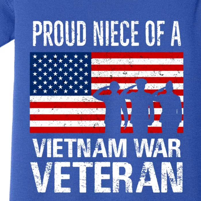 Proud Niece Vietnam War Veteran For Matching Uncle Vet Meaningful Gift Baby Bodysuit