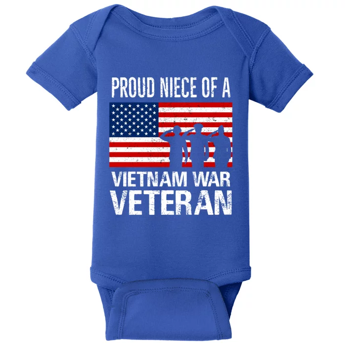 Proud Niece Vietnam War Veteran For Matching Uncle Vet Meaningful Gift Baby Bodysuit