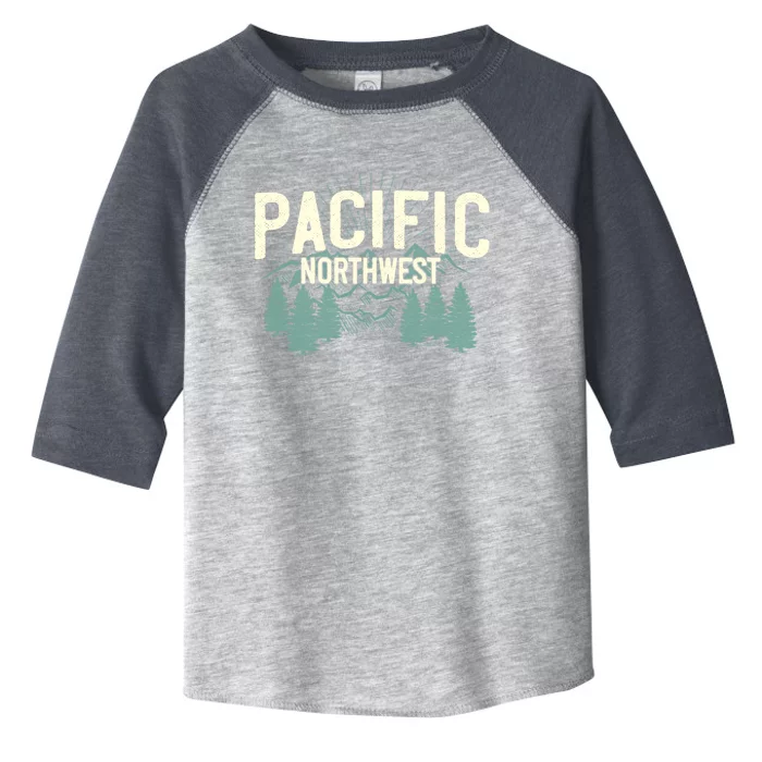 Pacific Northwest Vintage Mountain Camping Hiking Gift Meaningful Gift Toddler Fine Jersey T-Shirt