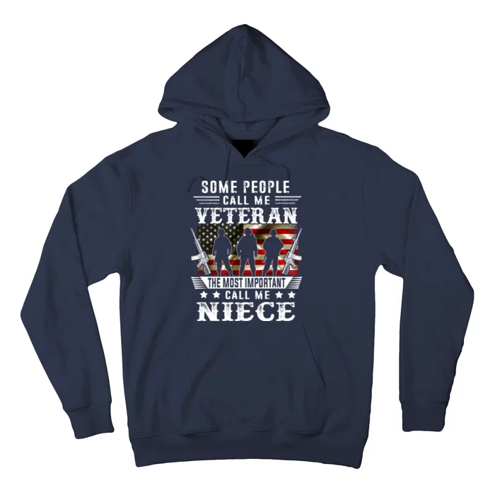 Proud Niece Veteran American Flag Gifts VeteranS Day Niece Hoodie