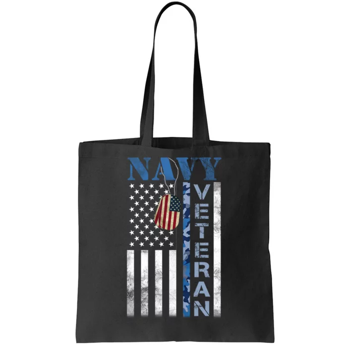 Proud Na Vy Veteran USA Flag Man Dad Grandpa Tote Bag