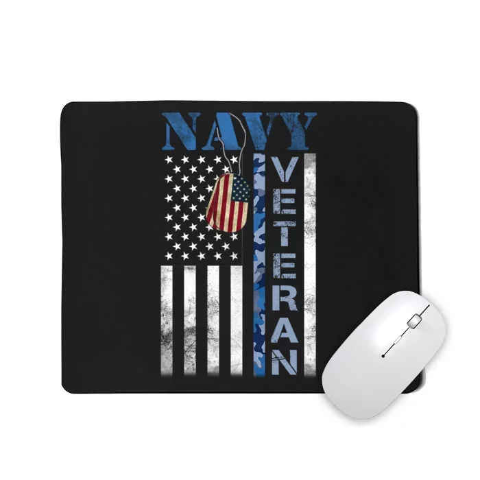 Proud Na Vy Veteran USA Flag Man Dad Grandpa Mousepad