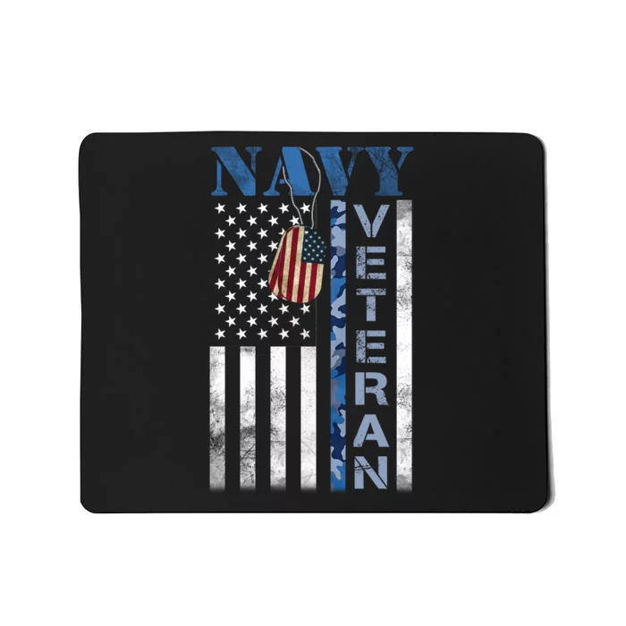 Proud Na Vy Veteran USA Flag Man Dad Grandpa Mousepad