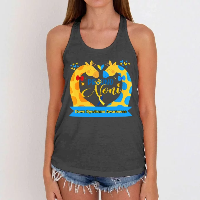 Proud Noni World Down Syndrome Awareness Day Women's Knotted Racerback Tank