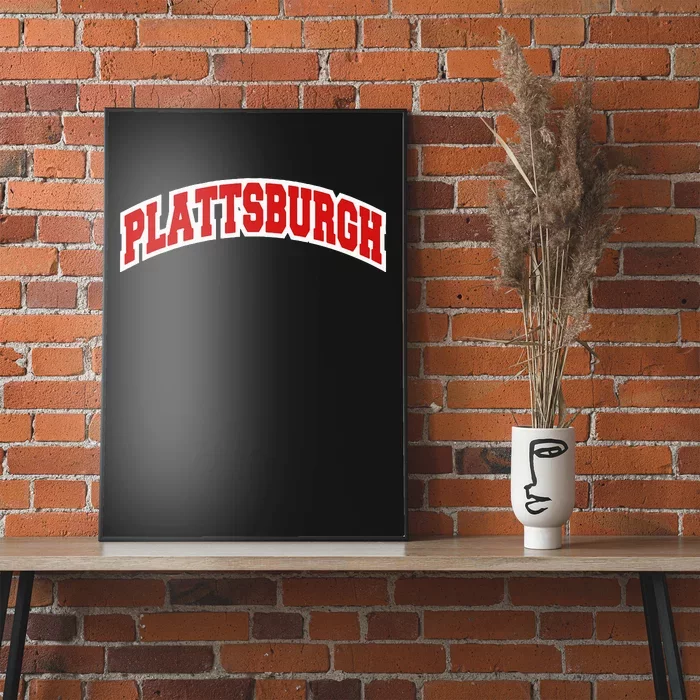 Plattsburgh New York Varsity Style Vintage Poster