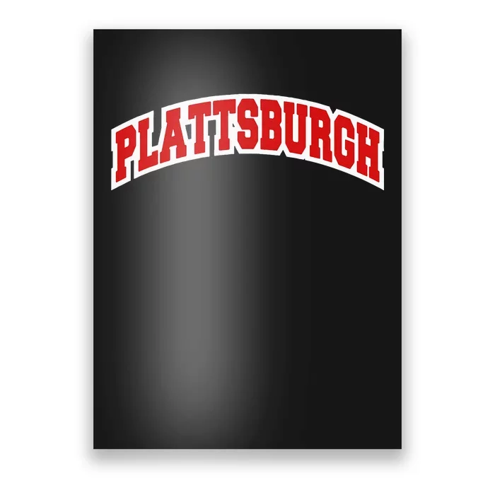 Plattsburgh New York Varsity Style Vintage Poster