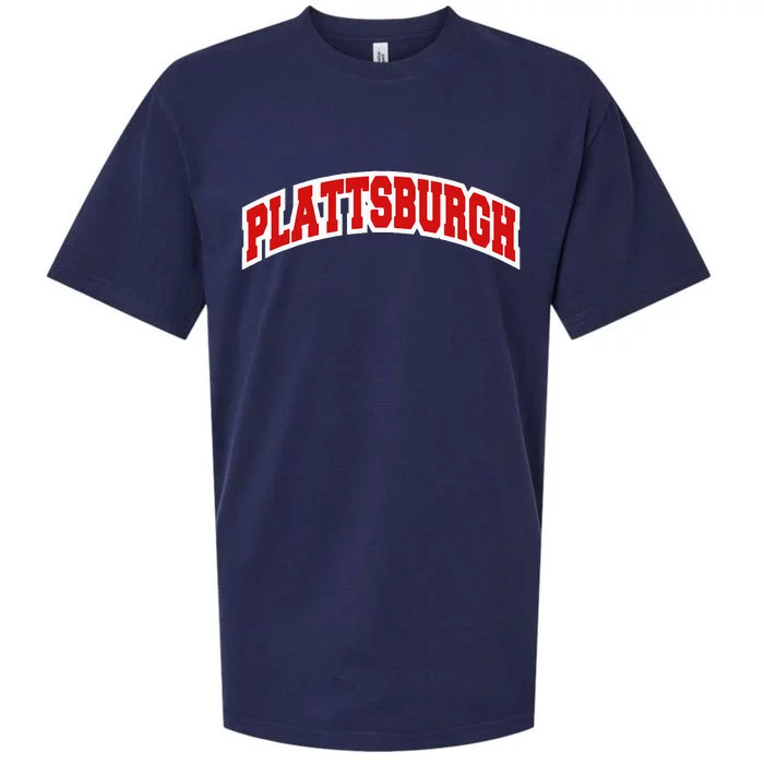 Plattsburgh New York Varsity Style Vintage Sueded Cloud Jersey T-Shirt