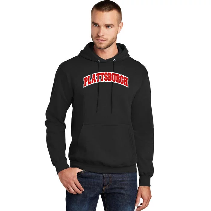 Plattsburgh New York Varsity Style Vintage Tall Hoodie