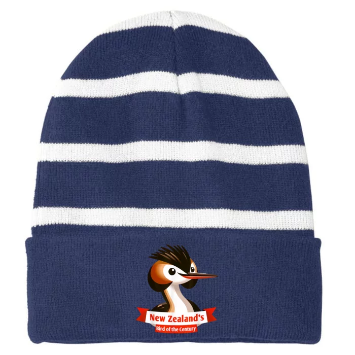 Puteketeke New ZealandS Bird Of The Century Striped Beanie with Solid Band