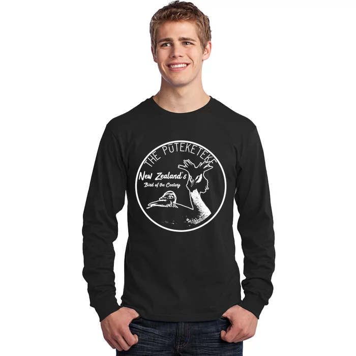 Puteketeke New ZealandS Bird Of The Century Long Sleeve Shirt