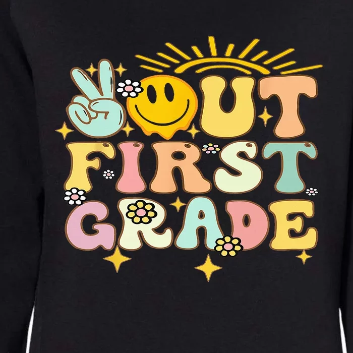 Peace Out 1St Grade Graduation Last Day Of School Groovy Womens California Wash Sweatshirt