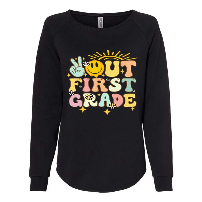 Peace Out 1St Grade Graduation Last Day Of School Groovy Womens California Wash Sweatshirt