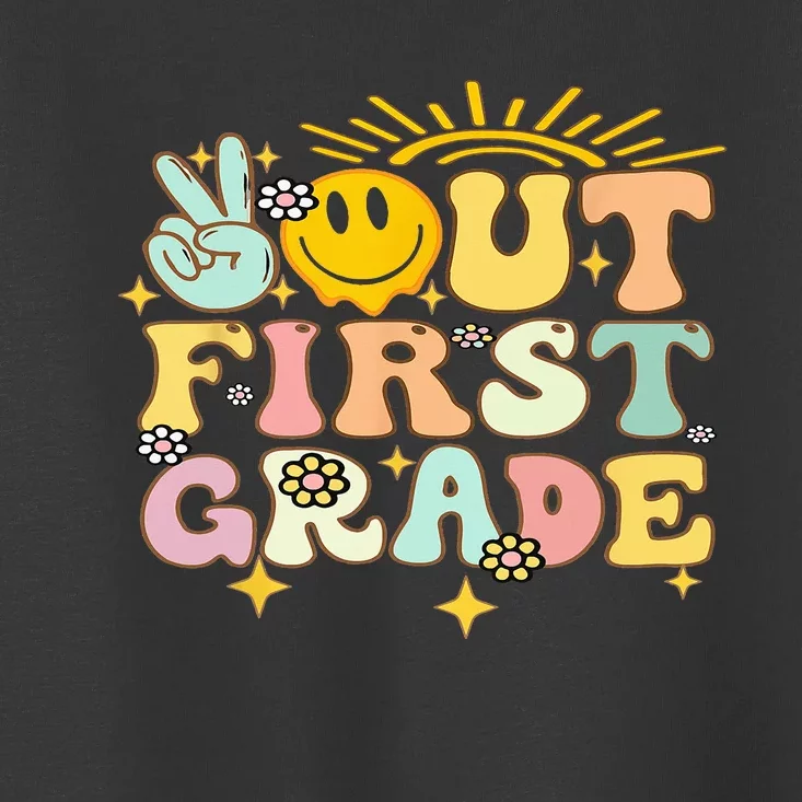 Peace Out 1St Grade Graduation Last Day Of School Groovy Toddler T-Shirt