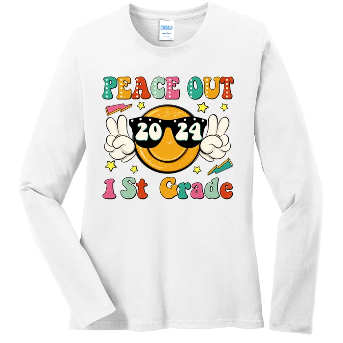 Peace Out 2024 1st Grade Ladies Long Sleeve Shirt