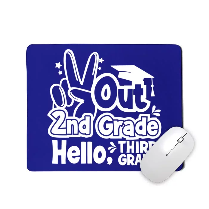 Peace Out 2Nd Grade Hello 3Rd Grade Teacher Graduation Cap Funny Gift Mousepad