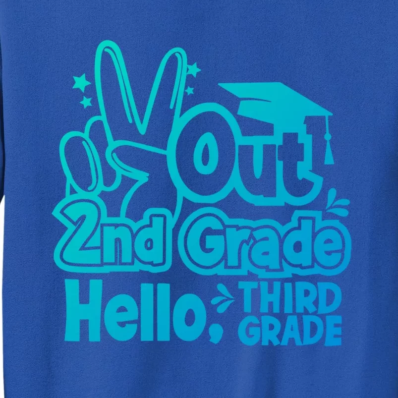 Peace Out 2Nd Grade Hello 3Rd Grade Teacher Graduation Cap Funny Gift Tall Sweatshirt