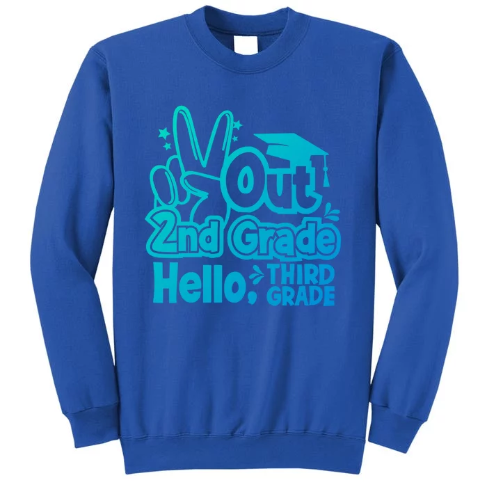 Peace Out 2Nd Grade Hello 3Rd Grade Teacher Graduation Cap Funny Gift Tall Sweatshirt